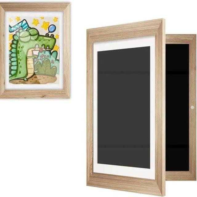 Witte opbergframe kinder kunstlijst voor het eenvoudig wisselen van creatieve kinderkunst. Ideaal in elke kinderkamer.