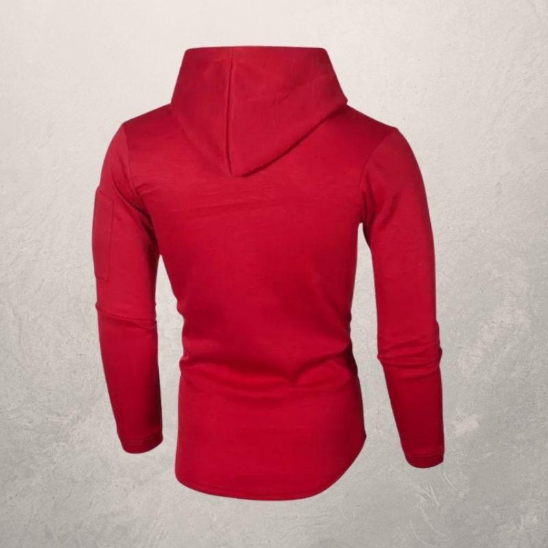 Witte LiamsShirt heren hoodie, slim fit met capuchon. Stijlvolle casual trui voor mannen.