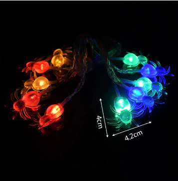 Helder LED lichtsnoer voor Halloween decoratie, geschikt als sfeerverlichting.