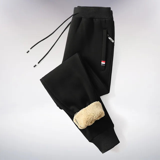Warme heren winter joggingbroek met rechte pijp, ideaal voor comfortabel thuis zijn of casual buitenactiviteiten.