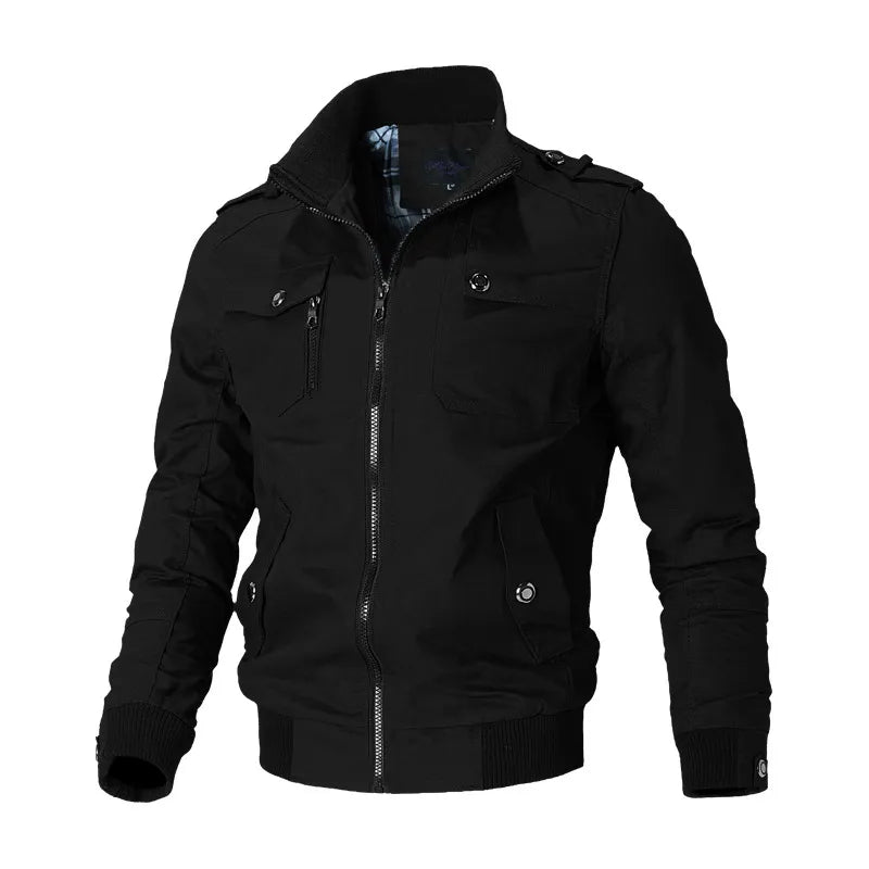 Heren slim fit windjack in militaire stijl, perfecte tussenjas voor lente/herfst, groen.