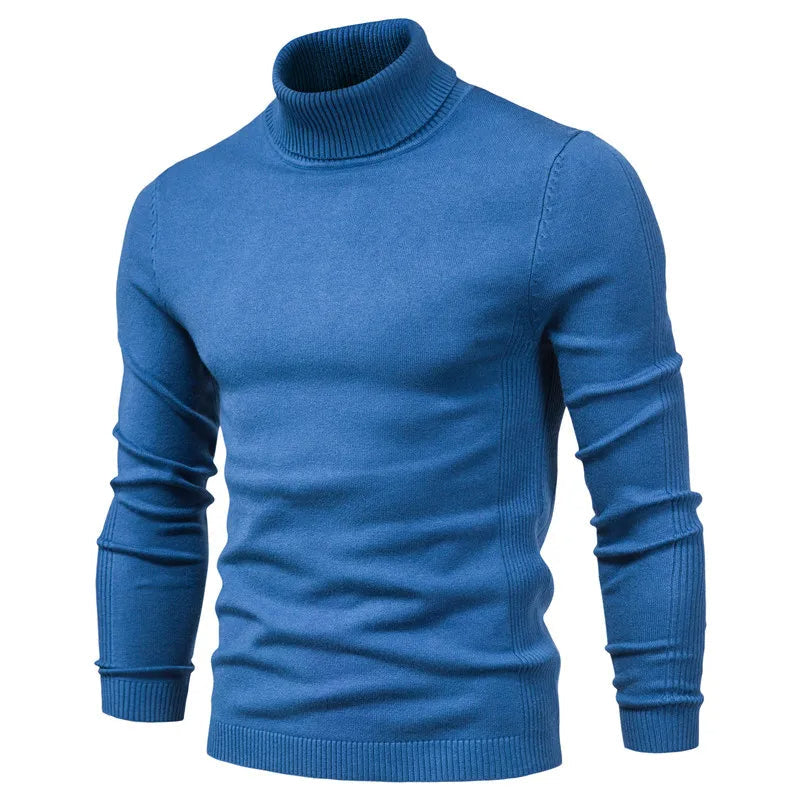 Heren slim-fit coltrui trui in klassieke kleur, ideaal voor wintermode en stijlvolle outfits.