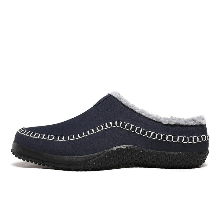 Zachte heren winterpantoffels met antislipzool voor binnen; luxe huispantoffels.