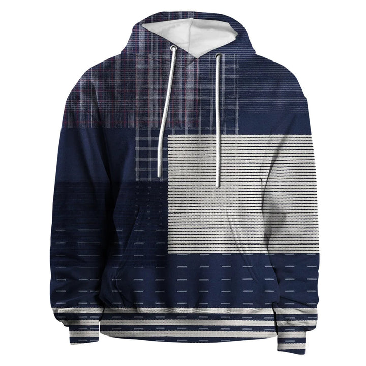 Heren oversized geruite hoodie, comfortabele capuchontrui met lange mouwen, trendy streetwear stijl.