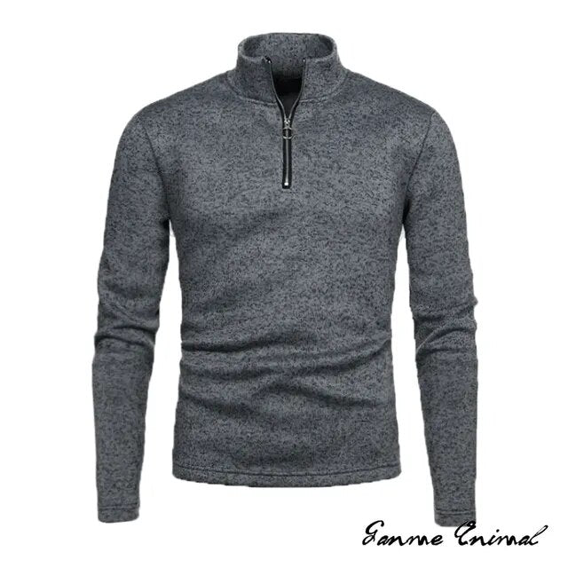 Stijlvolle heren wintertrui met rits, comfortabele en warme coltrui voor dagelijks gebruik.