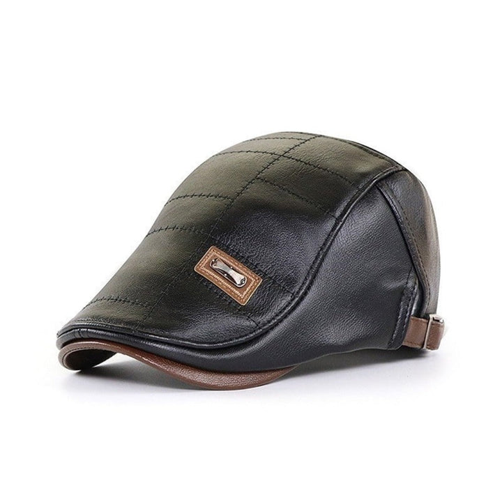 Detail van een heren retro baret. De perfecte klassieke hoed als modieus accessoire.