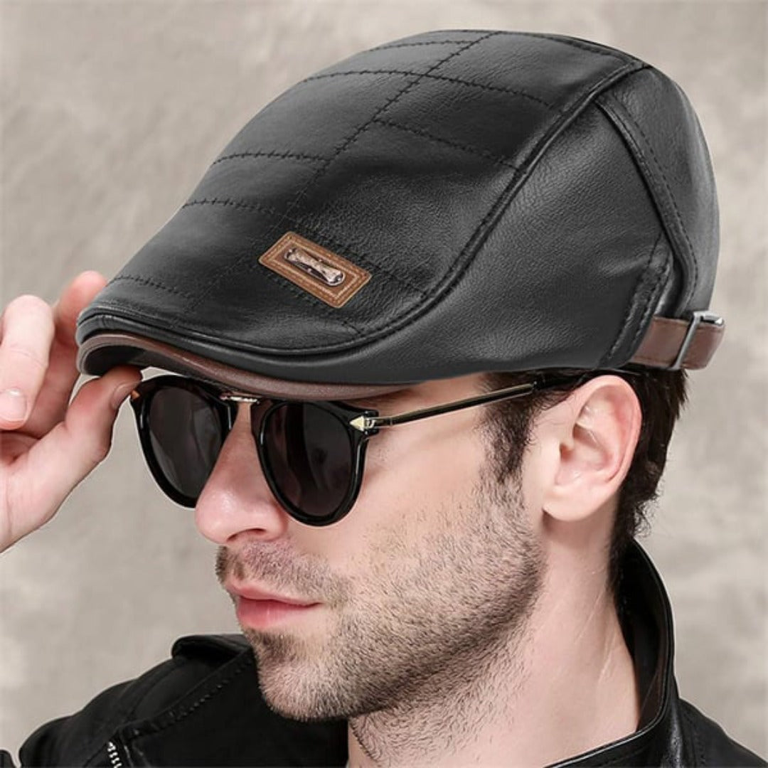 Bruine heren retro baret. Vintage hoofddeksel voor een klassieke en elegante uitstraling.