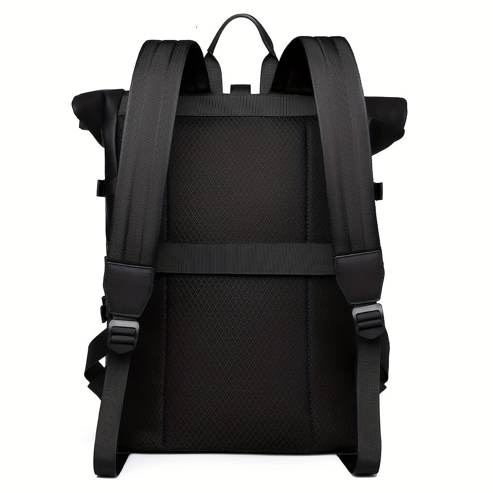 Waterdichte heren laptoprugzak met USB-oplaadpoort, perfect voor reizen en dagelijks gebruik.
