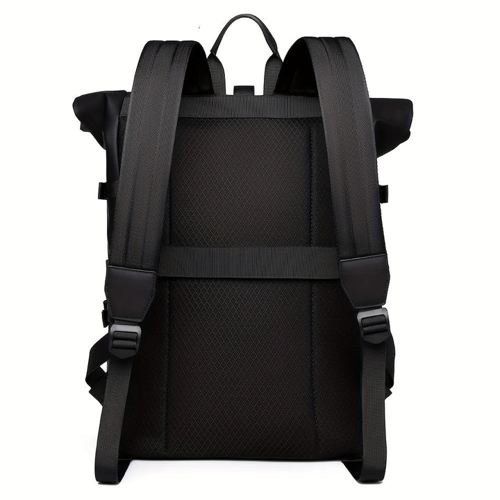 Waterdichte heren laptoprugzak met USB-oplaadpoort, perfect voor reizen en dagelijks gebruik.