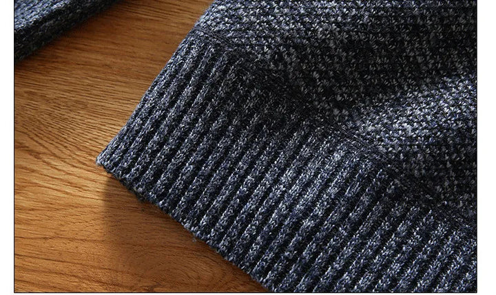 Heren winter trui met halve rits, opstaande kraag. Warme pullover, casual en stijlvolle mannenmode.