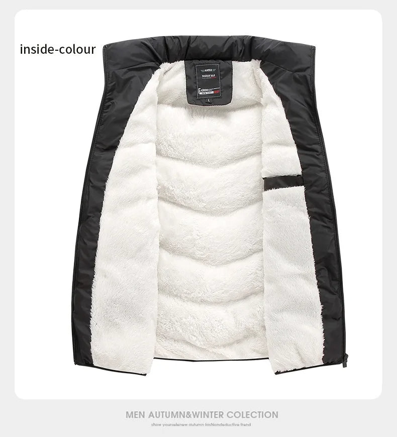 Heren winter bodywarmer met hoge kraag en ritssluiting, biedt optimale warmte en comfort tijdens koude dagen.