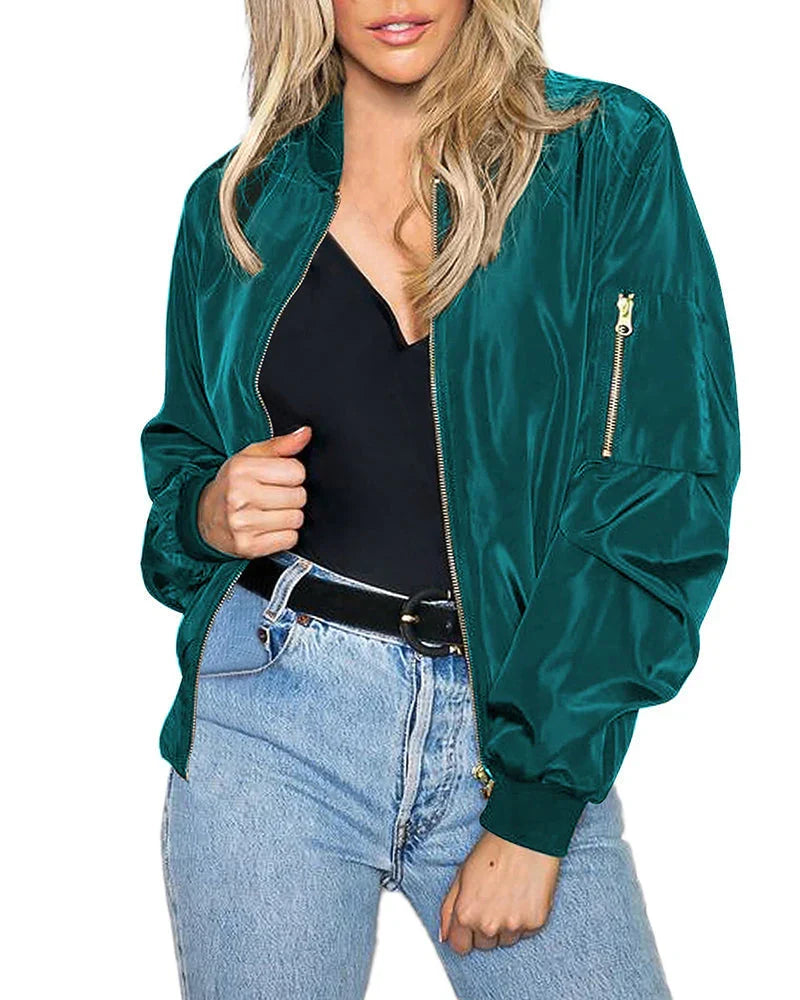 Dames fashion bomberjas, stijlvol ontwerp, comfortabel en ademend materiaal.