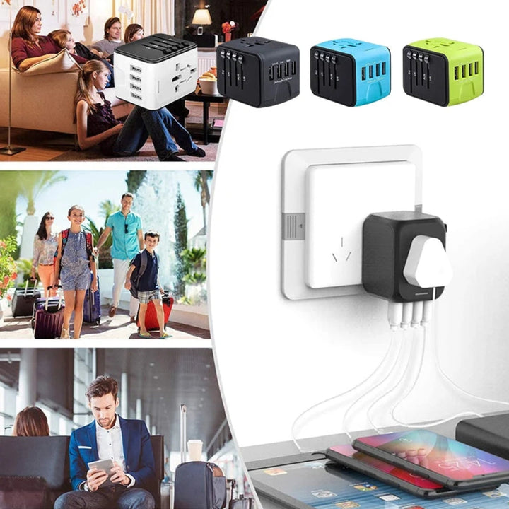 Universele reisstekker USB-C, compacte adapter voor het opladen van al je apparaten tijdens je vakantie.