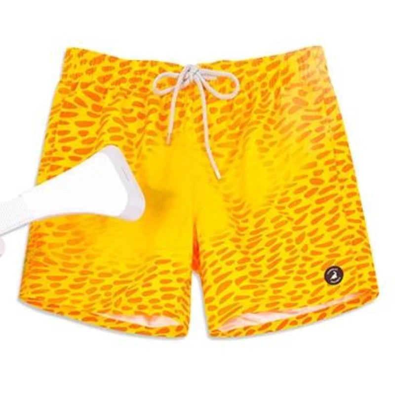 Heren zwembroek met speciaal kleurveranderend effect; hip-hop streetwear zwemkleding voor unieke zomermode.