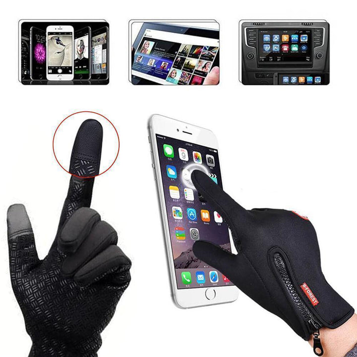 Thermische heren handschoenen met elastische manchet voor extra warmte; ideaal voor koude winterdagen.