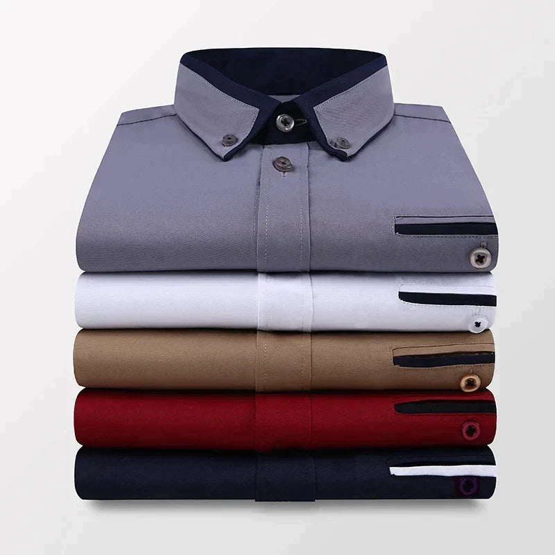 Comfortabel heren overhemd Victor met korte mouwen, perfect voor warme dagen; ademend materiaal.