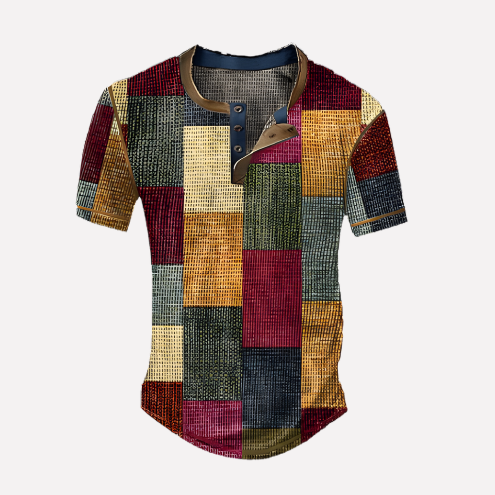Stijlvolle mannen mode: wafel breisel T-shirt, ronde hals, casual en chic.