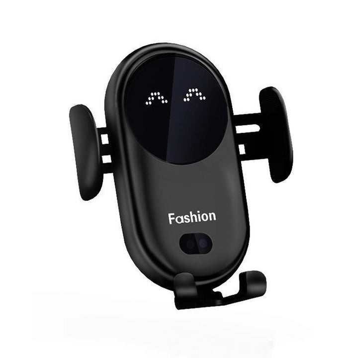 Stijlvolle Voltix telefoonhouder met draadloze snellader. Universeel design, past in elke auto en elke smartphone.