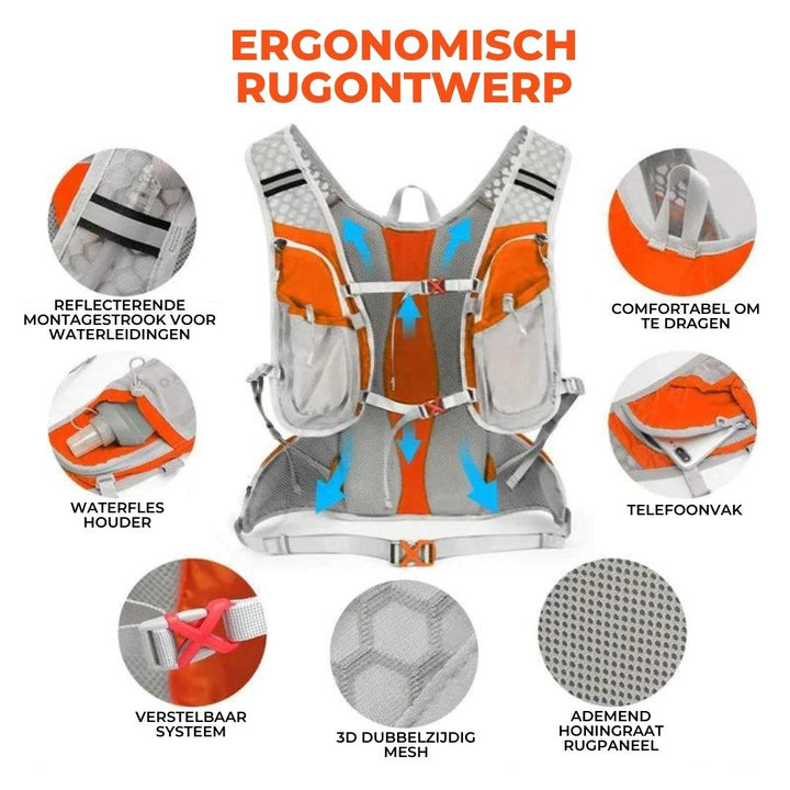 MALORIA sportrugzak, waterdicht en lichtgewicht, een essentieel accessoire voor elke outdoor liefhebber.