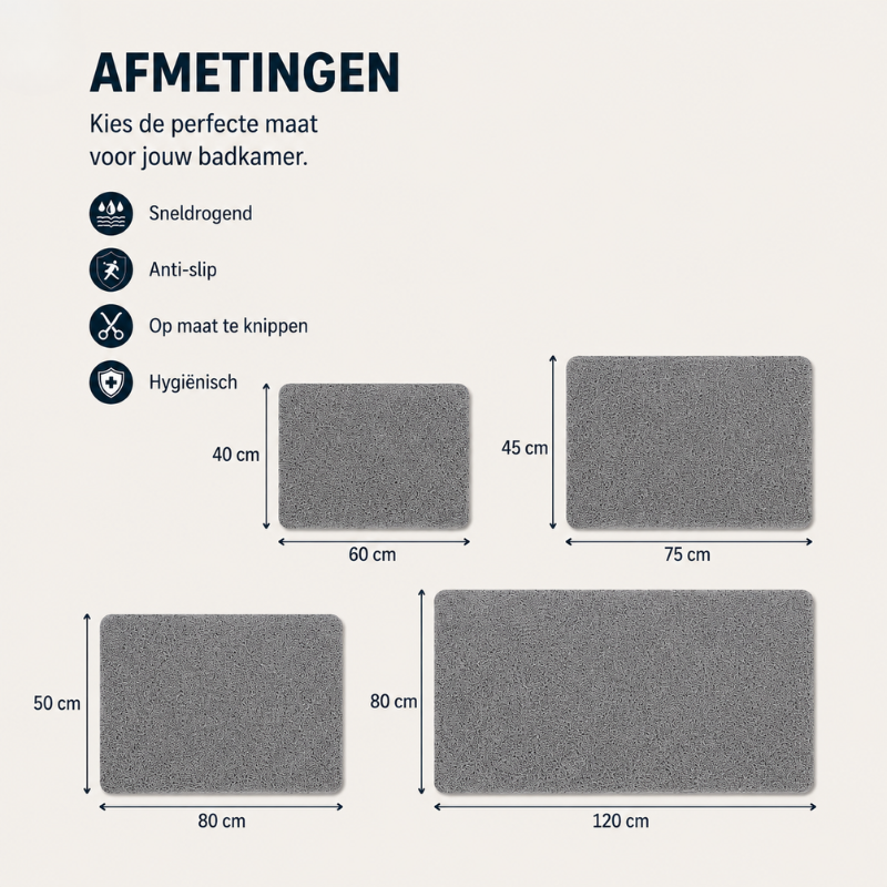 Comfortabele antislip badmat voor ontspannen douchen en optimale veiligheid.
