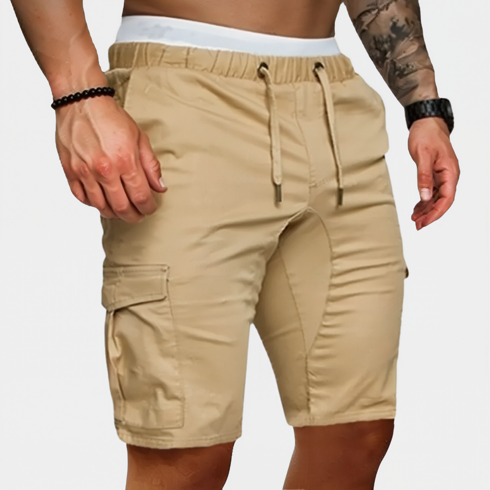 Detail van Hoymans sportshorts met handige zakken en verstelbare tailleband voor comfort.
