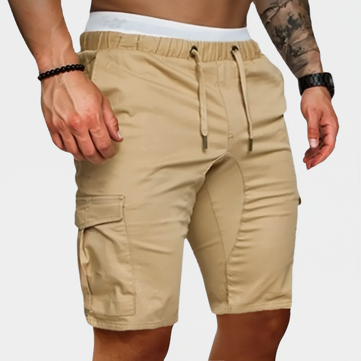 Detail van Hoymans sportshorts met handige zakken en verstelbare tailleband voor comfort.
