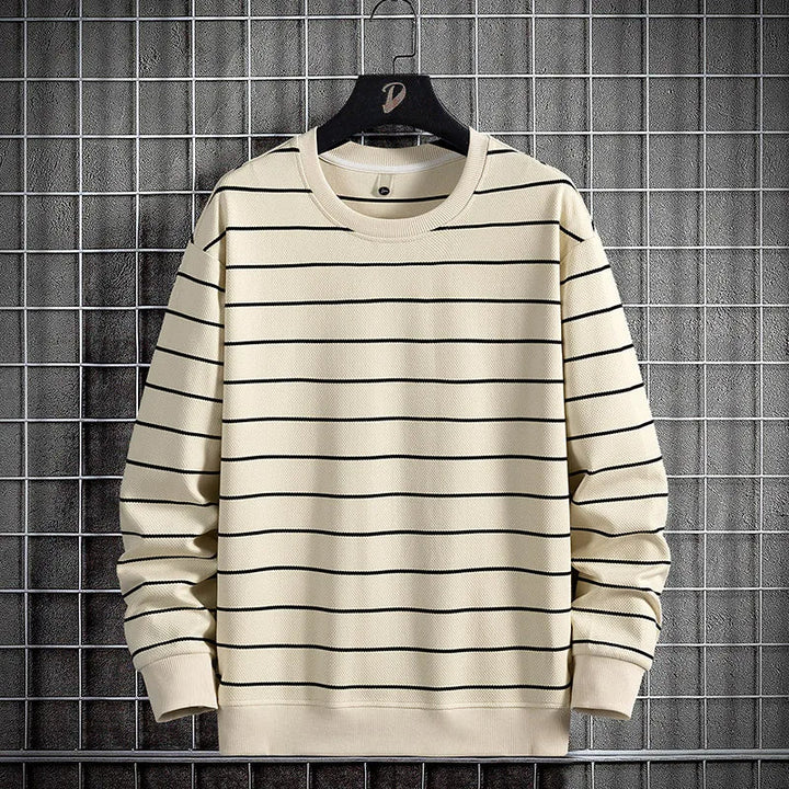 Veelzijdige gestreepte heren trui, comfortabel sweatshirt voor casual kleding. Ook in grote maten verkrijgbaar.