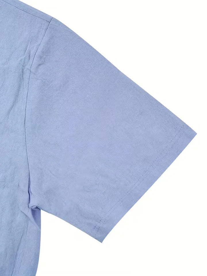 Zomers heren overhemd met borstzak, linnenlook, ideaal voor warme avonden.