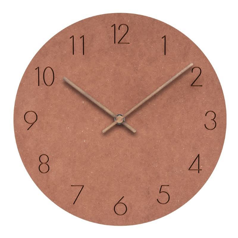Elegante geluidsloze wandklok, minimalistisch design, perfect voor een moderne en rustige woonomgeving.