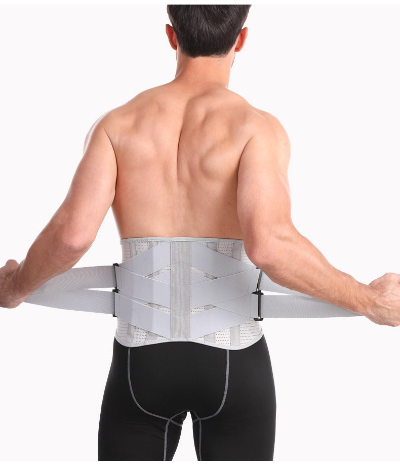 Verstelbare unisex rugband met lumbale ondersteuning; biedt comfort en verlichting bij chronische rugpijn.