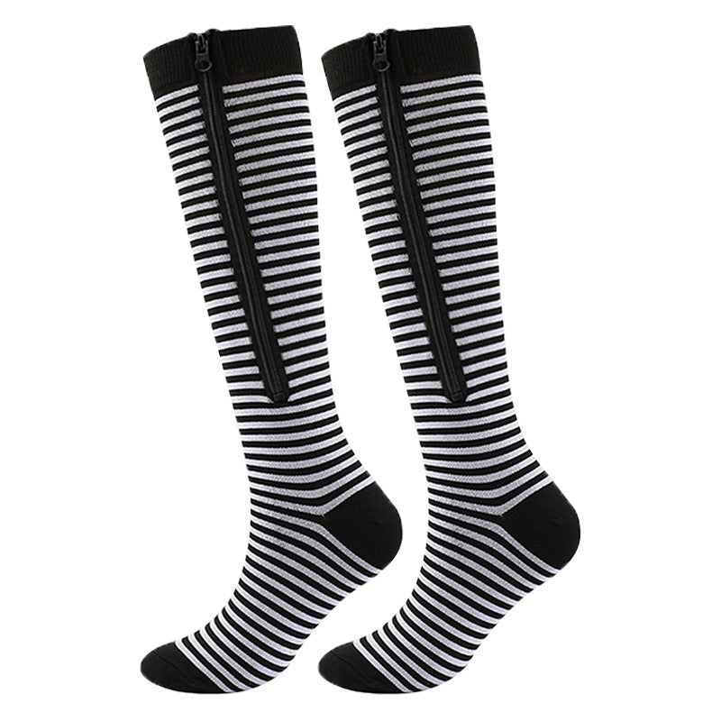 Medische compressiekousen met rits, unisex. Bieden ondersteuning, comfort en zijn geschikt voor sport en herstel.
