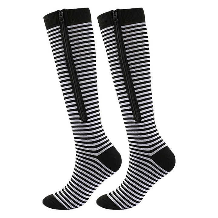 Medische compressiekousen met rits, unisex. Bieden ondersteuning, comfort en zijn geschikt voor sport en herstel.