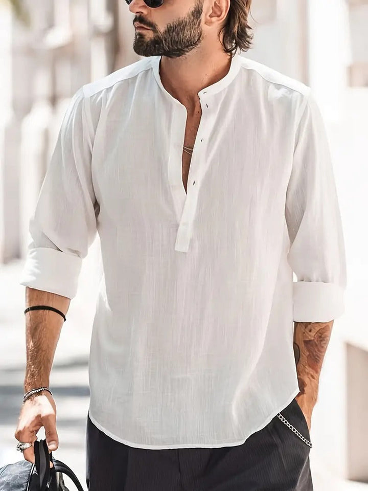 Stijlvol Jacob heren overhemd, een effen shirt met lange mouwen, perfect voor lente en zomer casual mode.