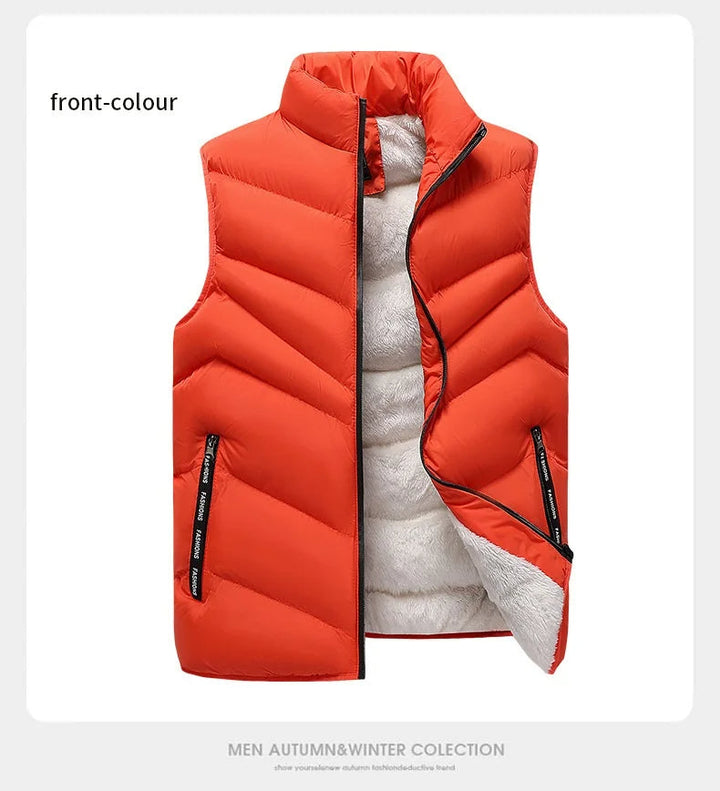 Duurzame heren bodywarmer, ideaal voor outdoor avonturen; mouwloos ontwerp met rits voor bewegingsvrijheid.