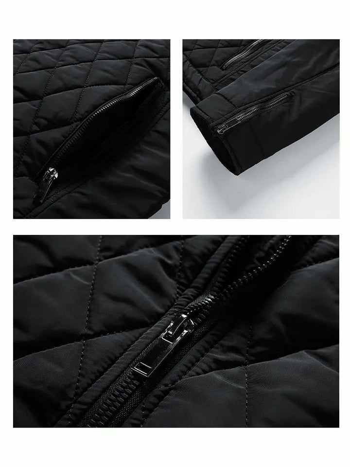 Gewatteerde herenjas, comfortabele bovenkleding die stijl en warmte combineert voor de moderne man.