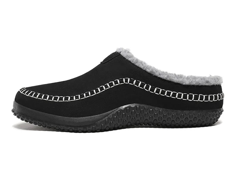 Elegante heren winterpantoffels; zacht aanvoelend en met antislip buitenzool.
