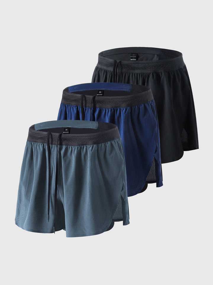 Duurzame VelozFit heren hardloopshorts, sneldrogend materiaal voor onbelemmerd sporten en training.