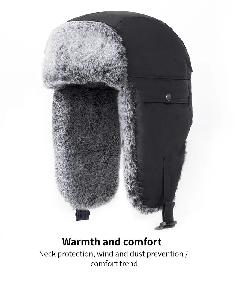 Unisex zwarte ski muts, wind- en waterdicht voor de piste.