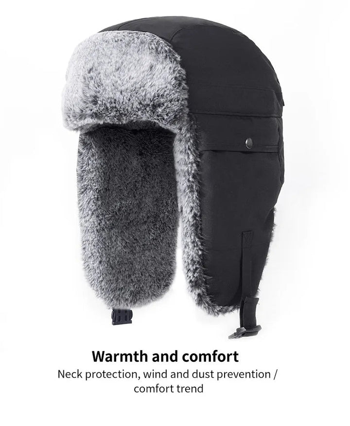 Unisex zwarte ski muts, wind- en waterdicht voor de piste.