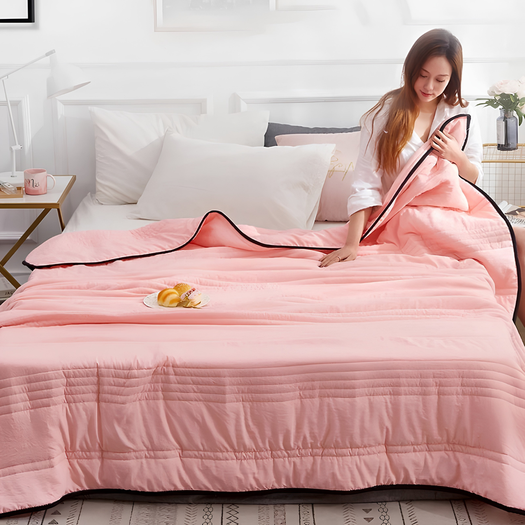 Verkoelende anti-zweet deken, zacht en lichtgewicht, voor een comfortabele en frisse nachtrust.