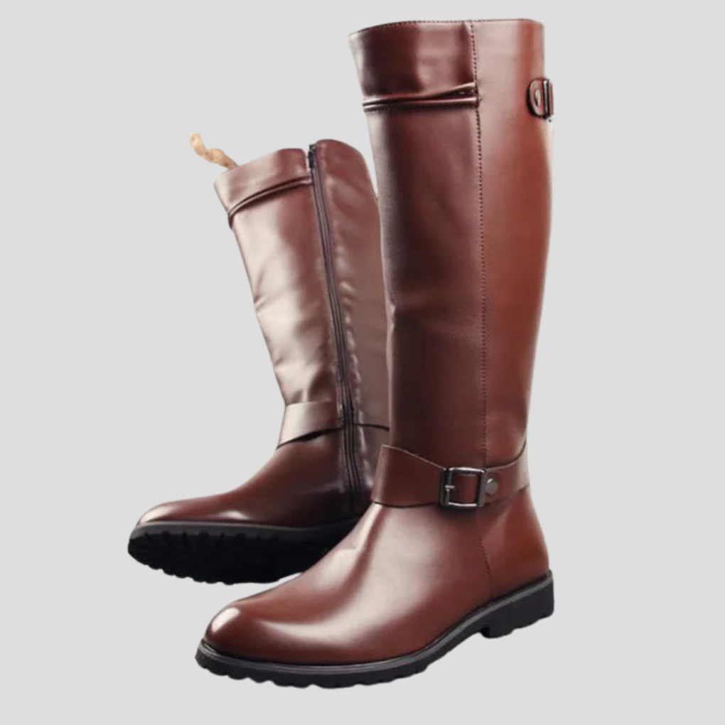 Stijlvolle bruine leren heren westernlaarzen; duurzaam, comfortabel en ideaal voor dagelijks gebruik.