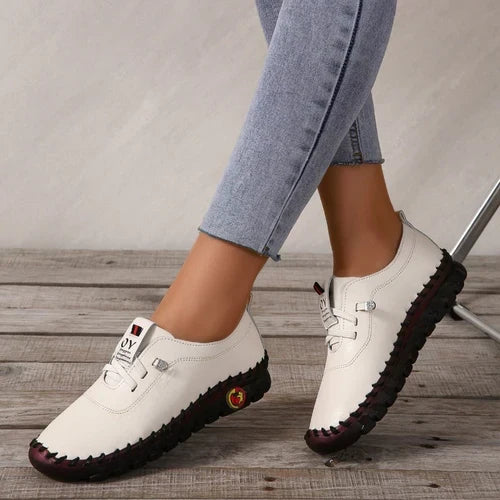 Rode modieuze damesloafers, platte schoenen met ultiem comfort en antislipzool voor elke dag.