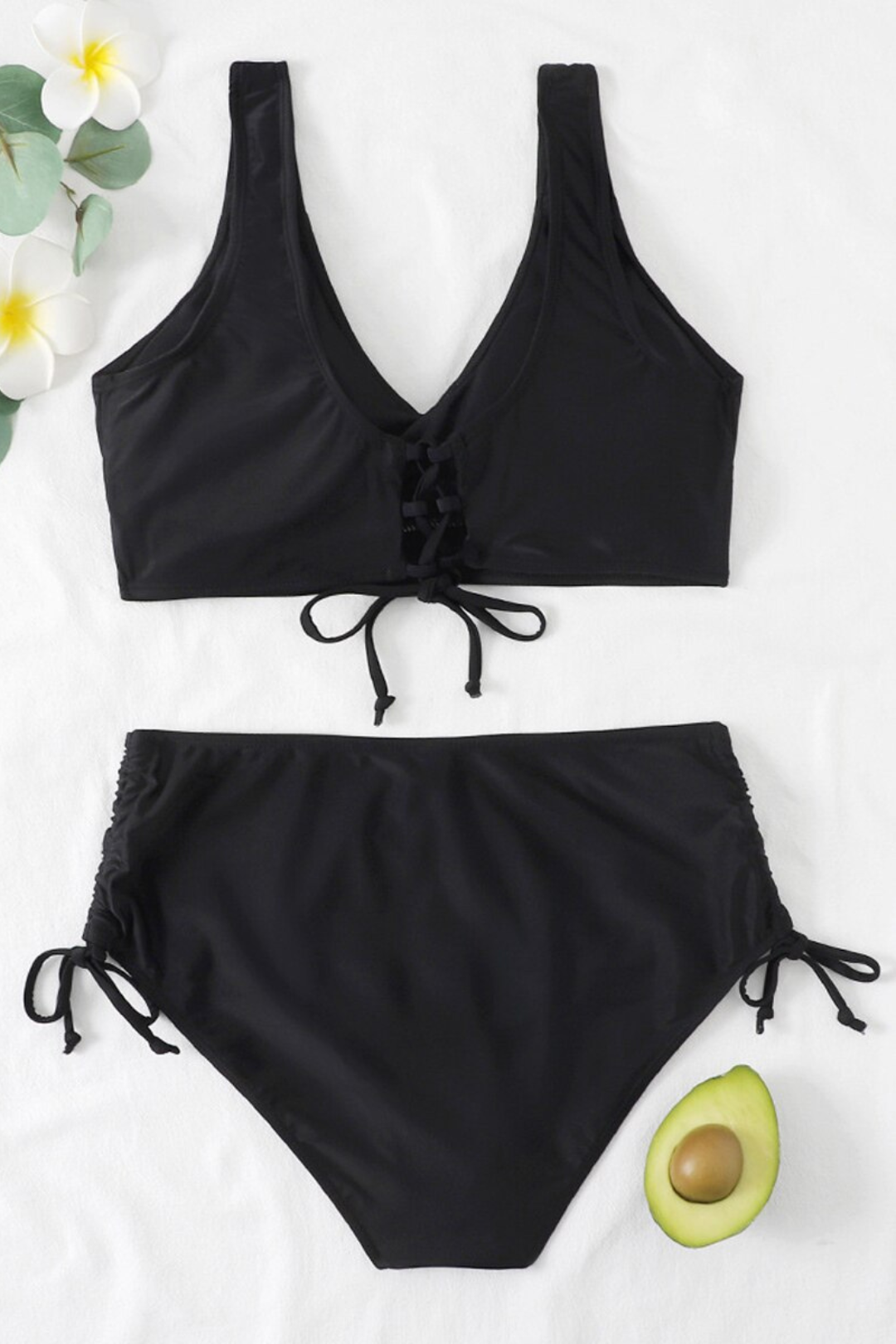 Dames effen bikiniset Solea met sportieve twist. Ideaal voor strand, zwembad en zomer. Comfortabel verstelbaar.