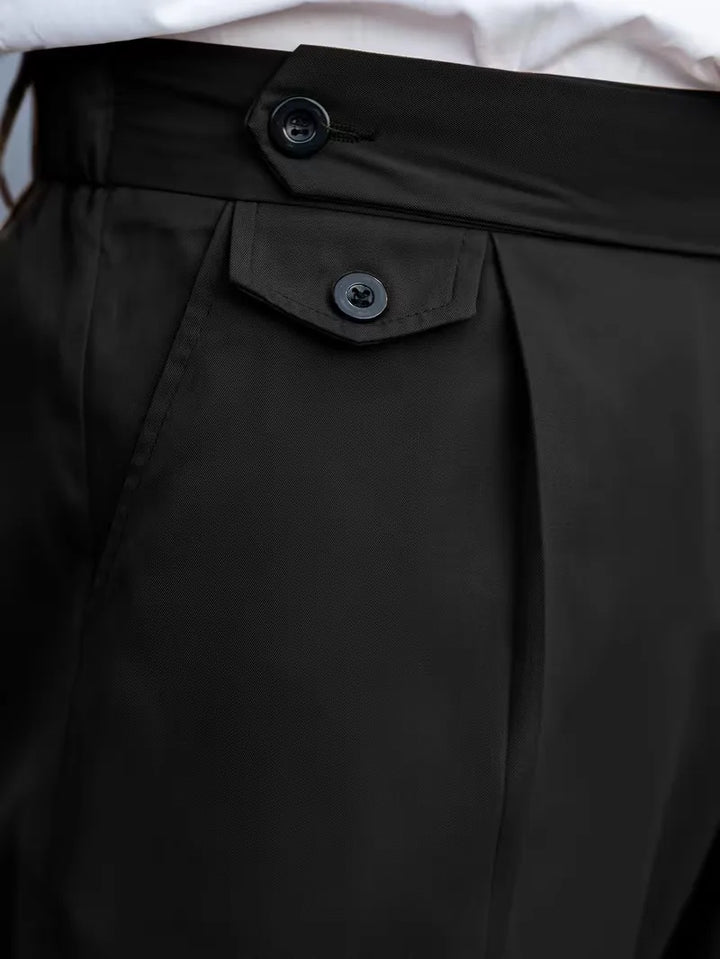 Zomerse heren pantalon, straight leg, smart casual look, van ademend polyester.