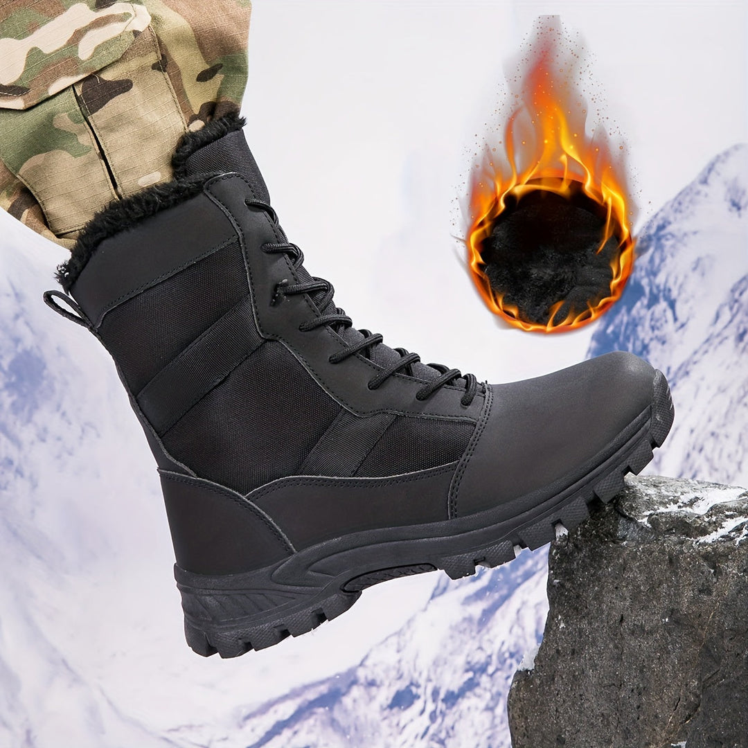 Waterdichte heren winter wandelschoenen met slipvaste zool en stevige vetersluiting, ideaal voor outdoor avonturen.