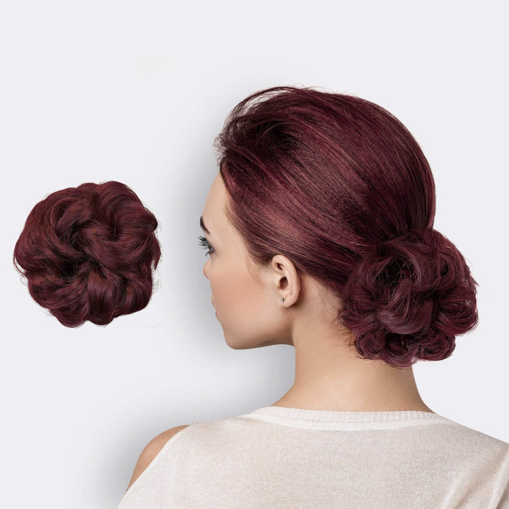 Haarverlenging scrunchie voor dames. Maak je knot voller en indrukwekkender.