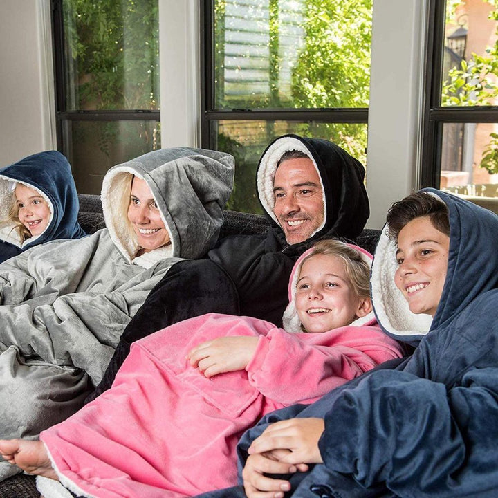 Dekenjas met capuchon, heerlijk als winterse loungewear en huispak voor alle seizoenen.