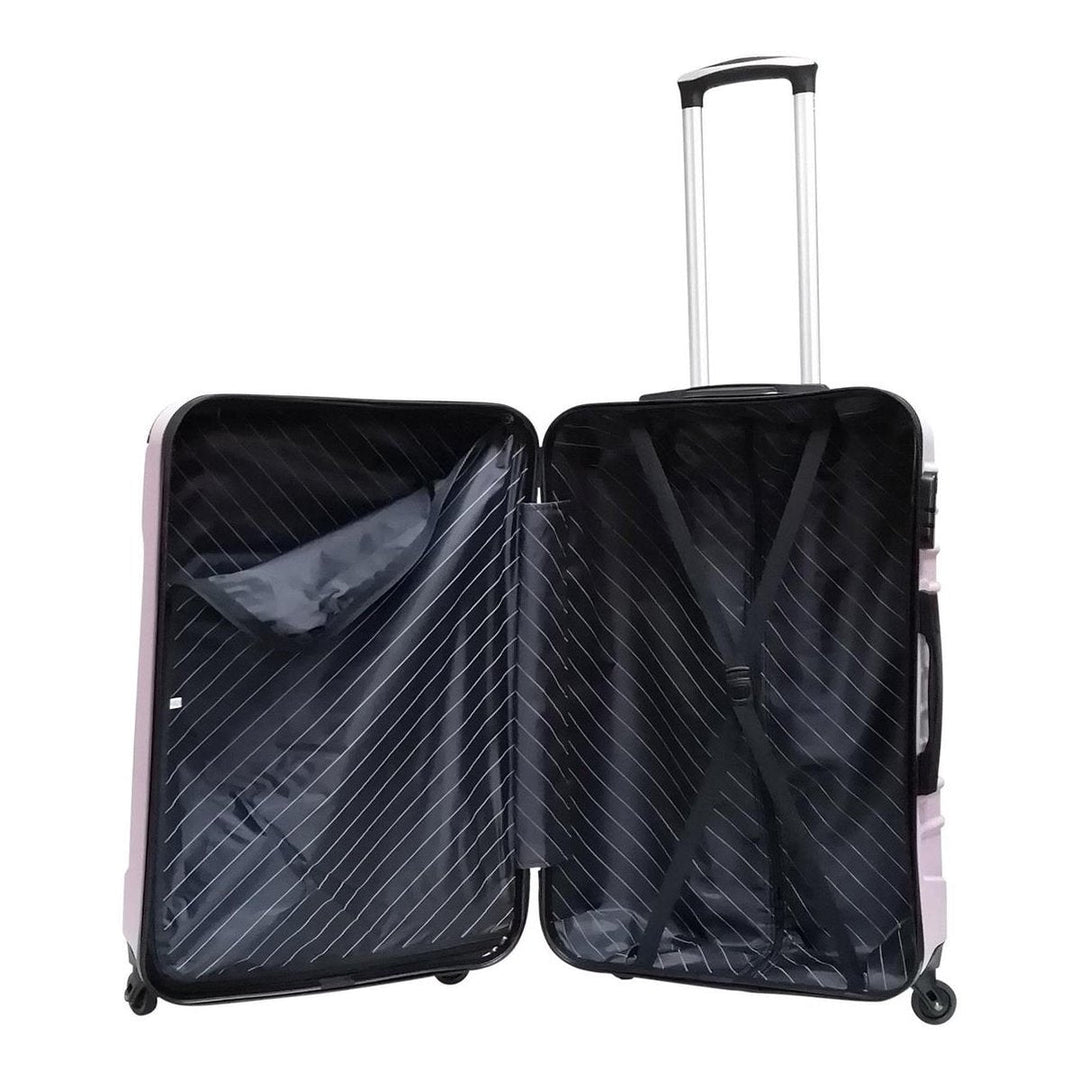 Grote en kleine donkerblauwe ABS reiskoffers (2-delig) Palermo met 4 wielen, duurzaam voor al je vakanties.