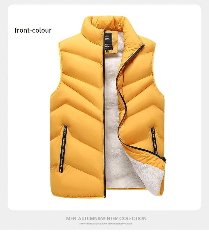 Warme heren bodywarmer met praktische steekzakken en ritssluiting; perfect voor lagen tijdens de winter.