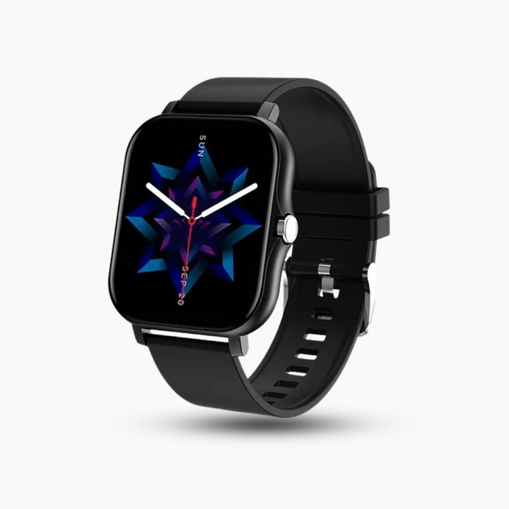Stijlvolle universele smartwatch met strak design, meet bloeddruk en fitness. Geschikt voor dagelijks gebruik.